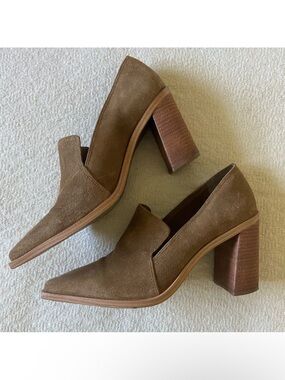 Vince Camuto Wevenly Suede Stacked Heel Pumps